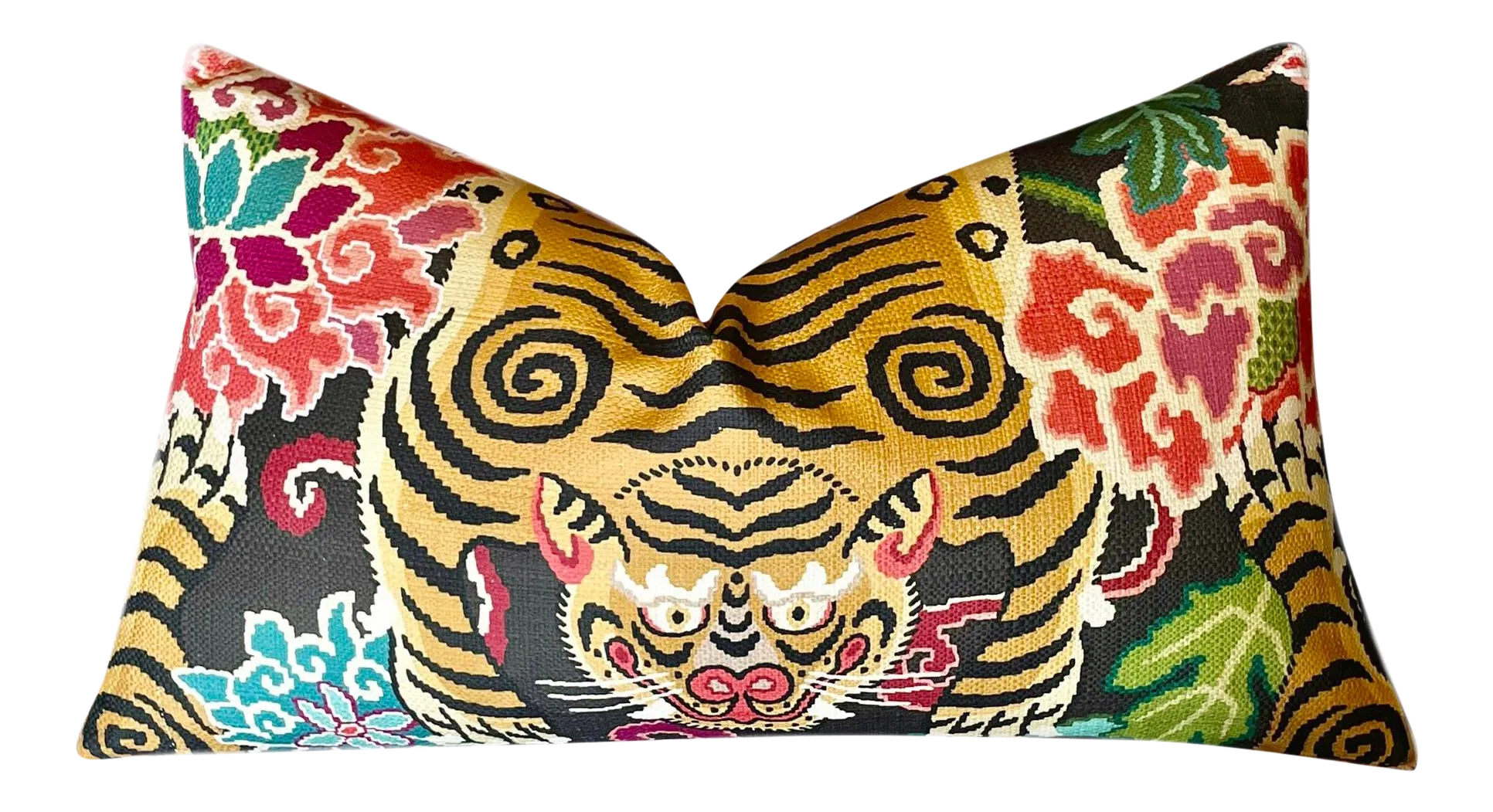 Tiger Floral Pillow Cover: Available in 10 Sizes