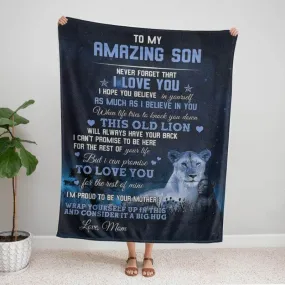 To My Son - From Mom - LionBlanket - A333 - Premium Blanket