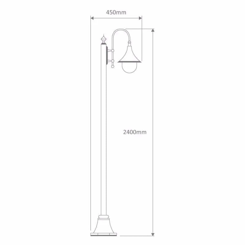 Traditional One Head Aluminium Plain Post Monaco | Assorted Finishes