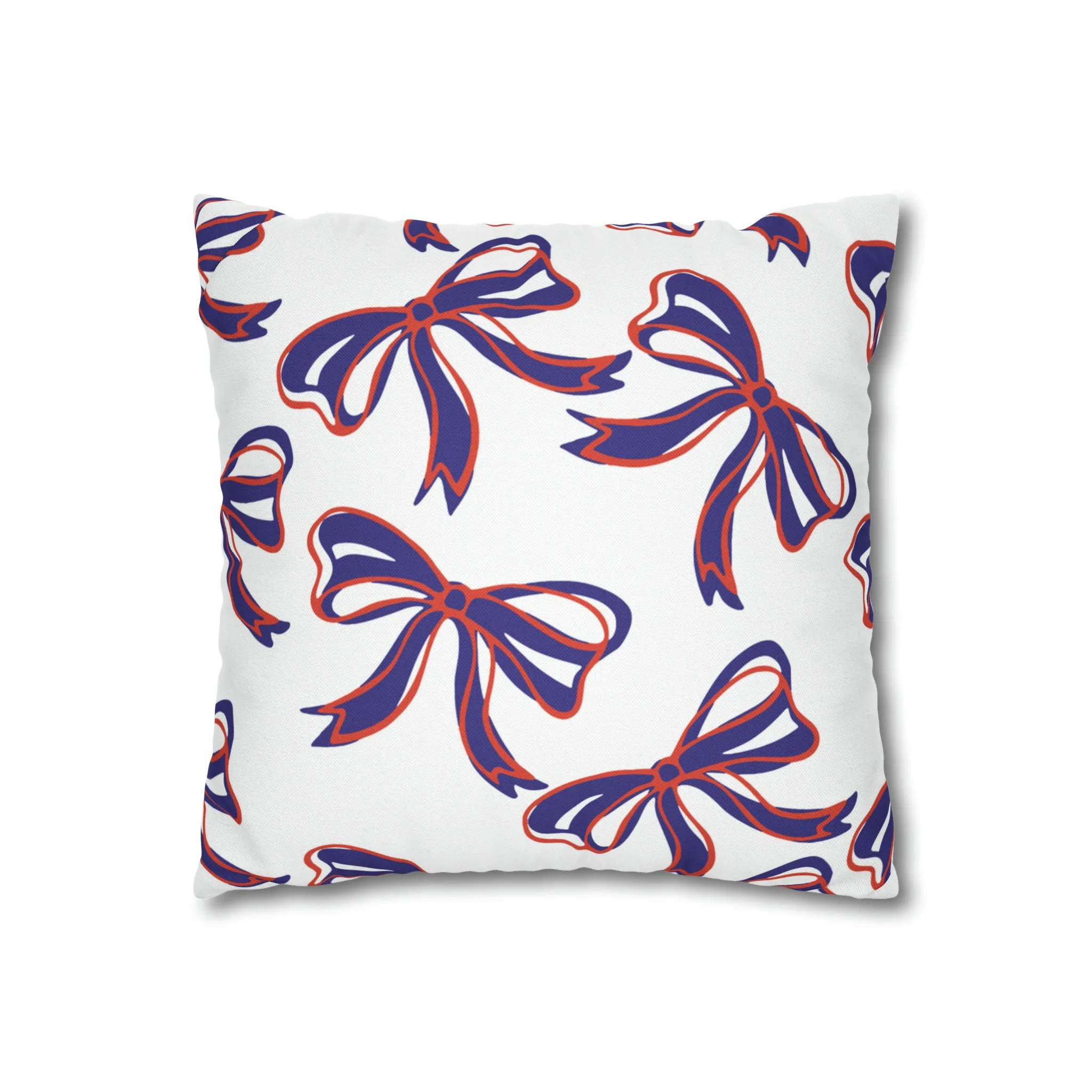 Trendy Bow College Pillow Cover - Dorm Pillow, Graduation Gift, Bed Party Gift, Acceptance Gift, College Gift, Clemson, Orange & Purple