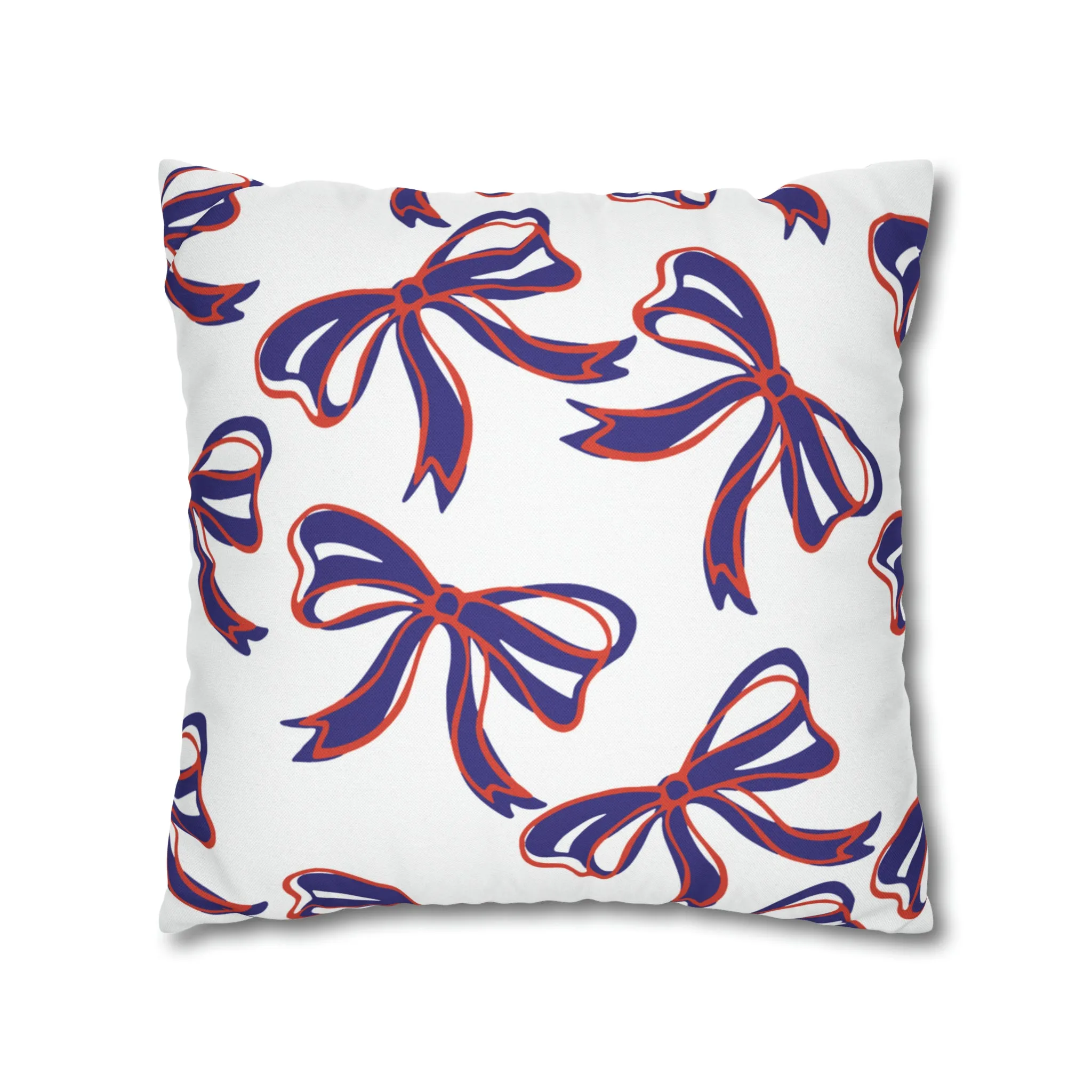 Trendy Bow College Pillow Cover - Dorm Pillow, Graduation Gift, Bed Party Gift, Acceptance Gift, College Gift, Clemson, Orange & Purple