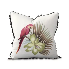 Tropical Parrot Hand-Painted Throw Pillow Cover 20x20