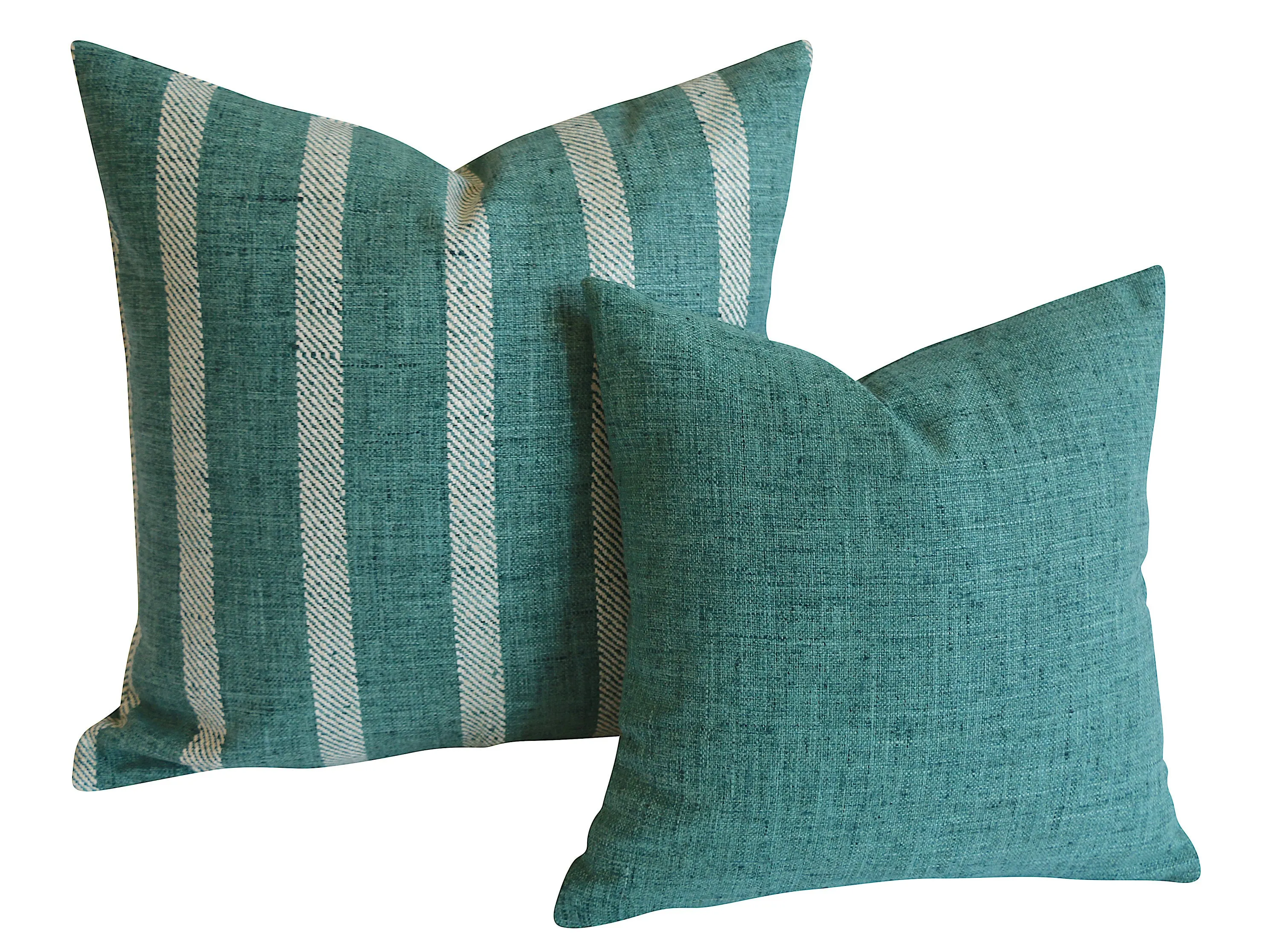 TROPIQUE Collection / Woven Green Blue Cushion Cover / 22x22 Blue Green Pillow & Other Sizes / Green Couch Pillow / Tropical Pillow