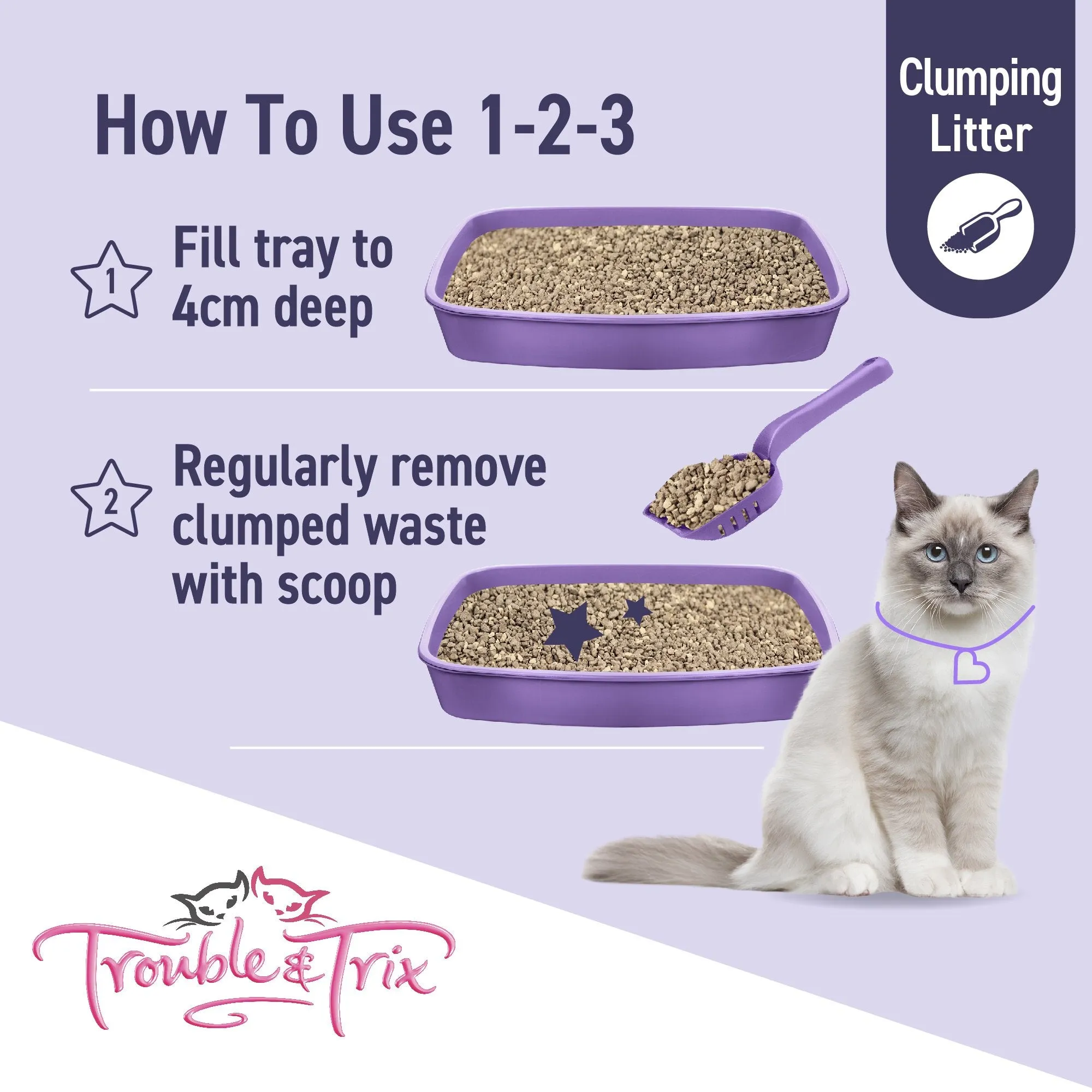 Trouble and Trix Odour Neutralising Baking Soda Clumping Cat Litter 7L/6kg