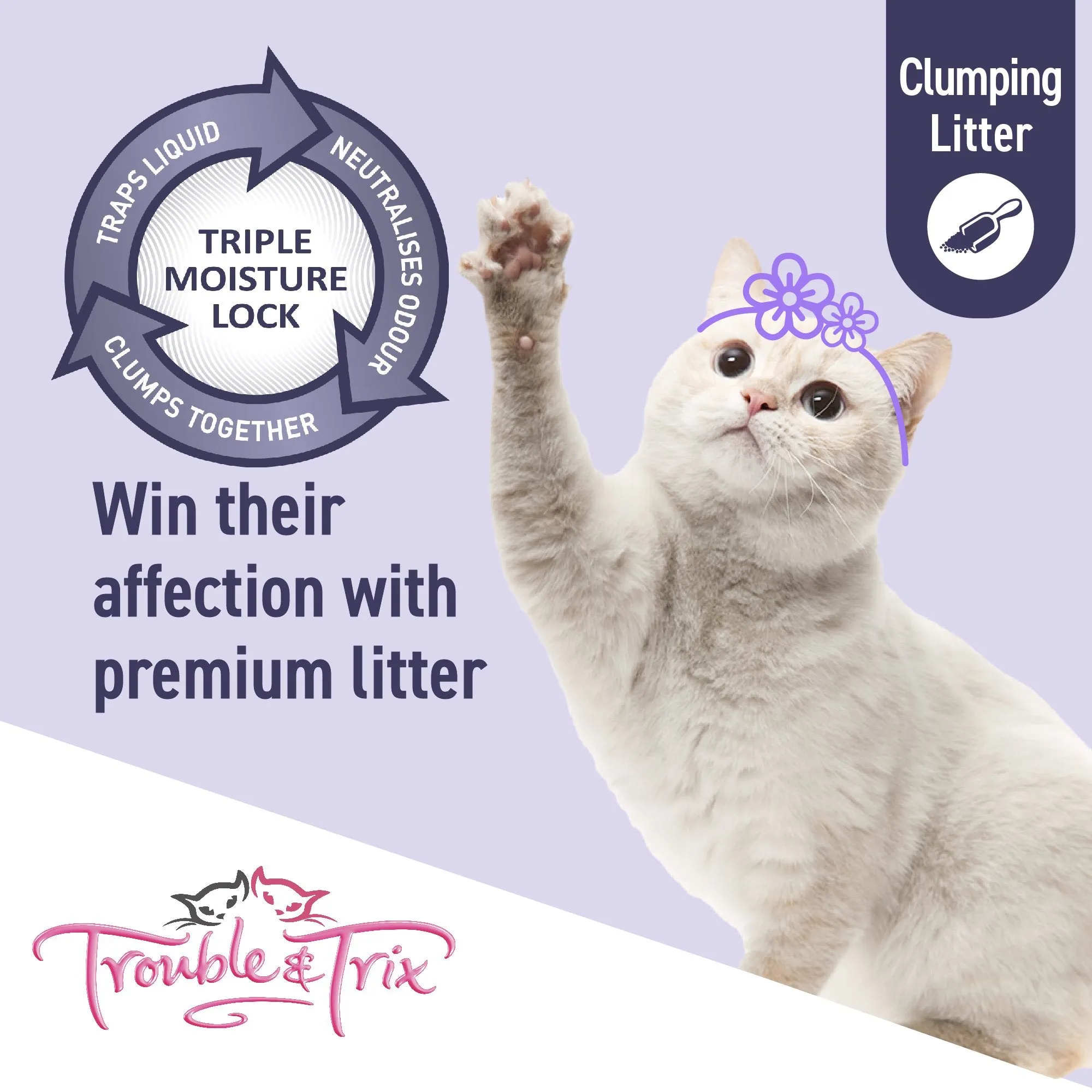 Trouble and Trix Odour Neutralising Baking Soda Clumping Cat Litter 7L/6kg