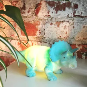 Turquoise Triceratops Mini Led Lamp