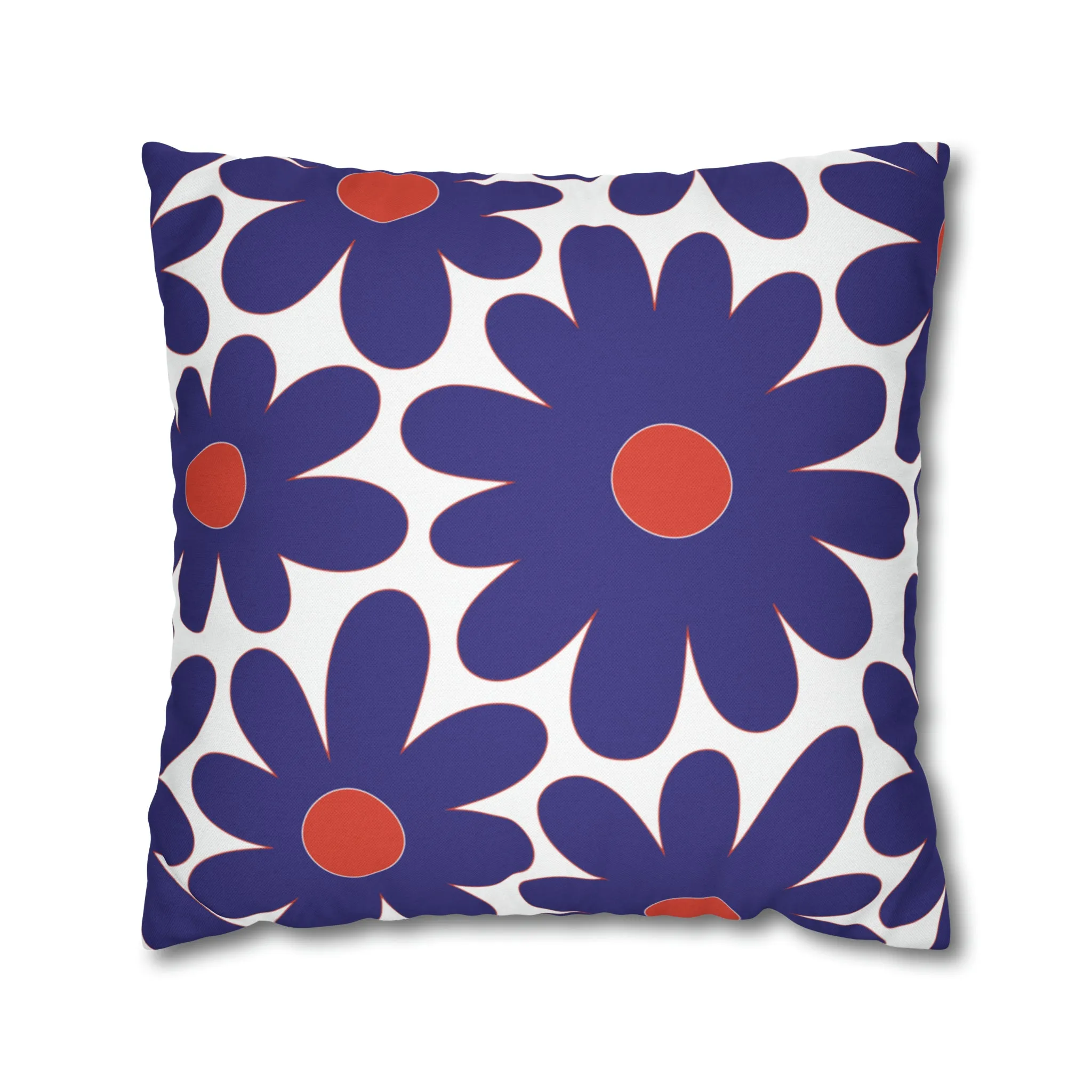 Two Color Double Sided Groovy Flower Pillow - College Dorm Pillow - Bed Party Pillow - Clemson