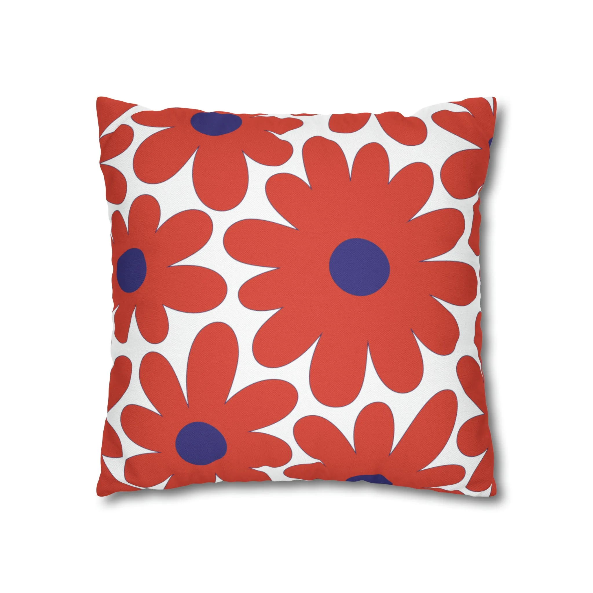 Two Color Double Sided Groovy Flower Pillow - College Dorm Pillow - Bed Party Pillow - Clemson