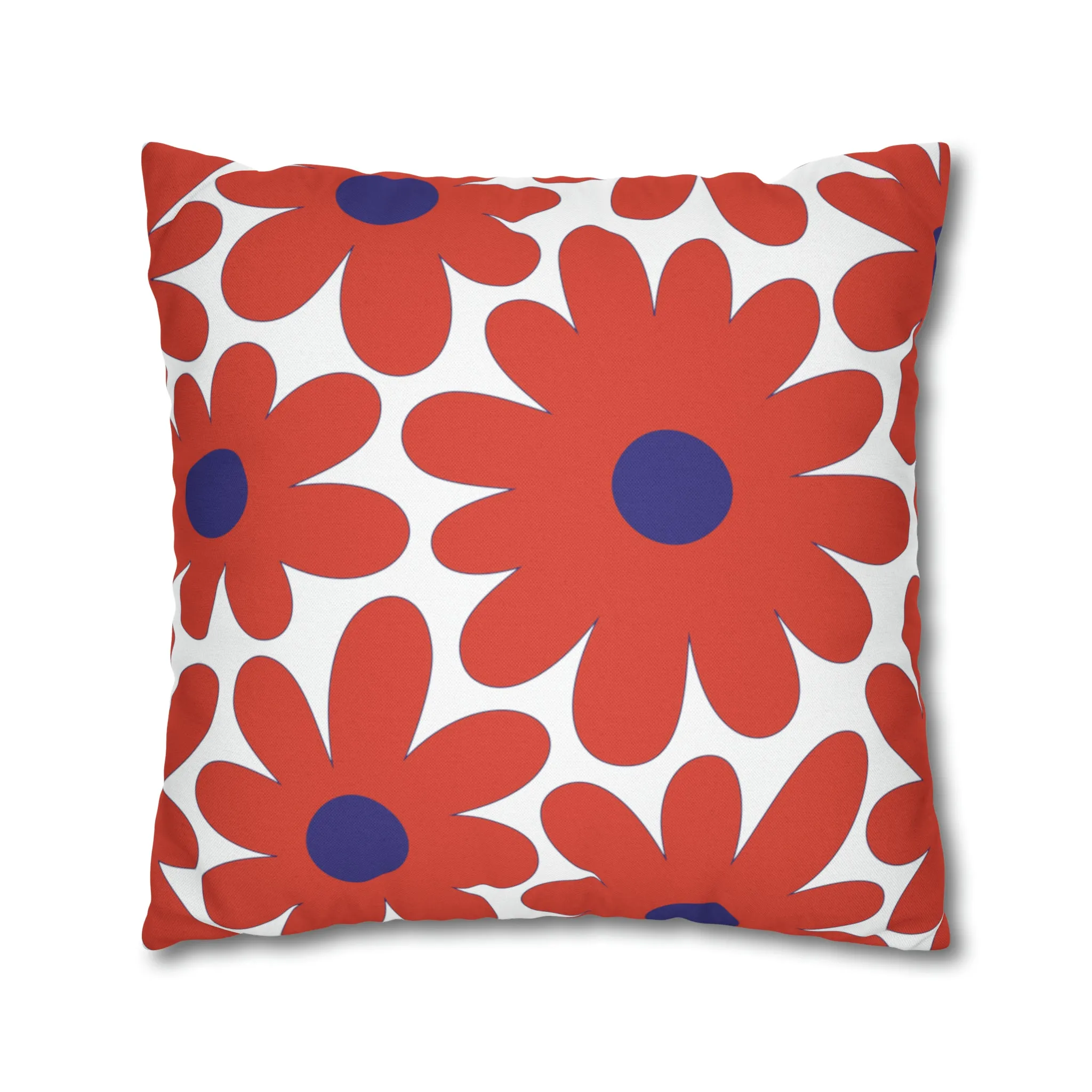 Two Color Double Sided Groovy Flower Pillow - College Dorm Pillow - Bed Party Pillow - Clemson