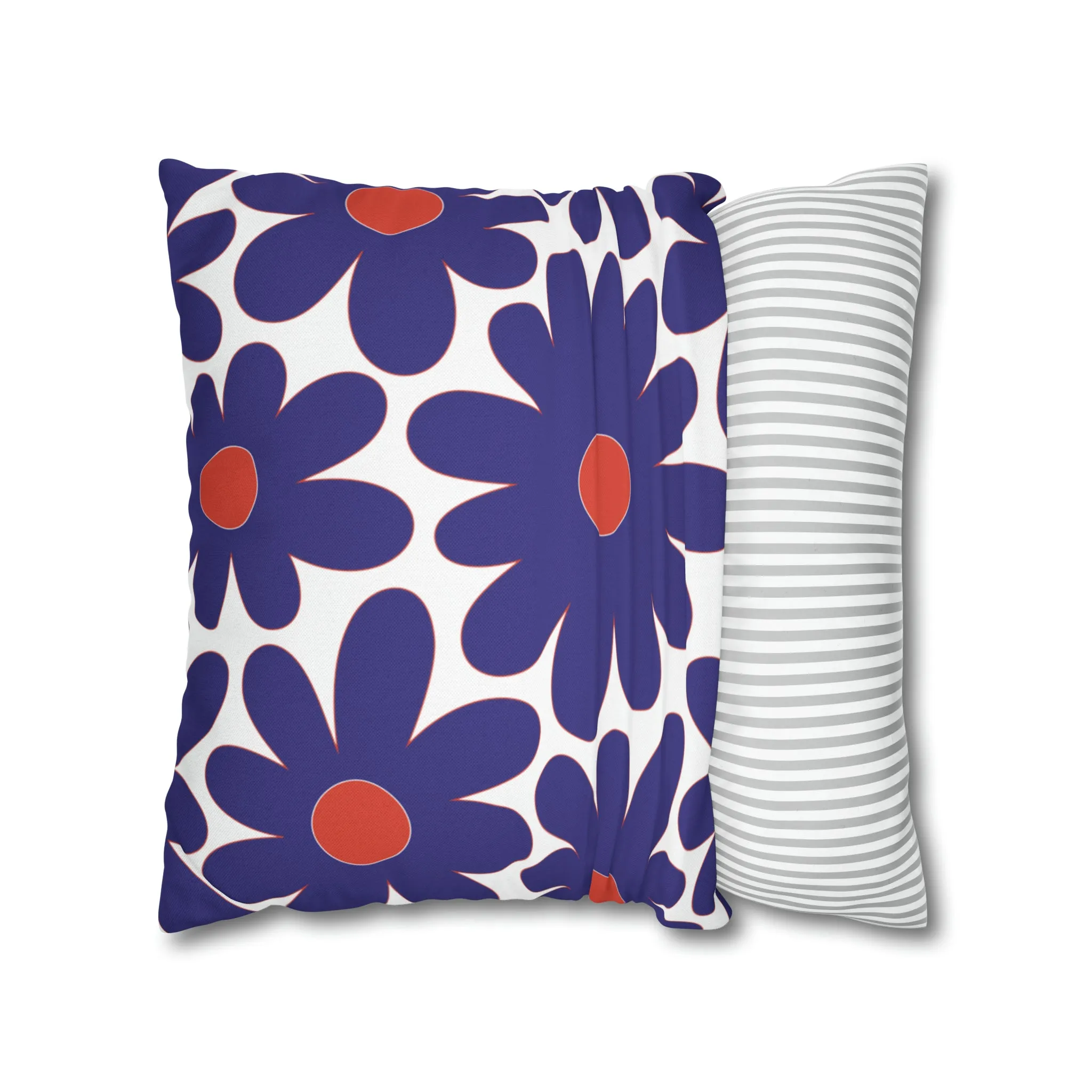 Two Color Double Sided Groovy Flower Pillow - College Dorm Pillow - Bed Party Pillow - Clemson