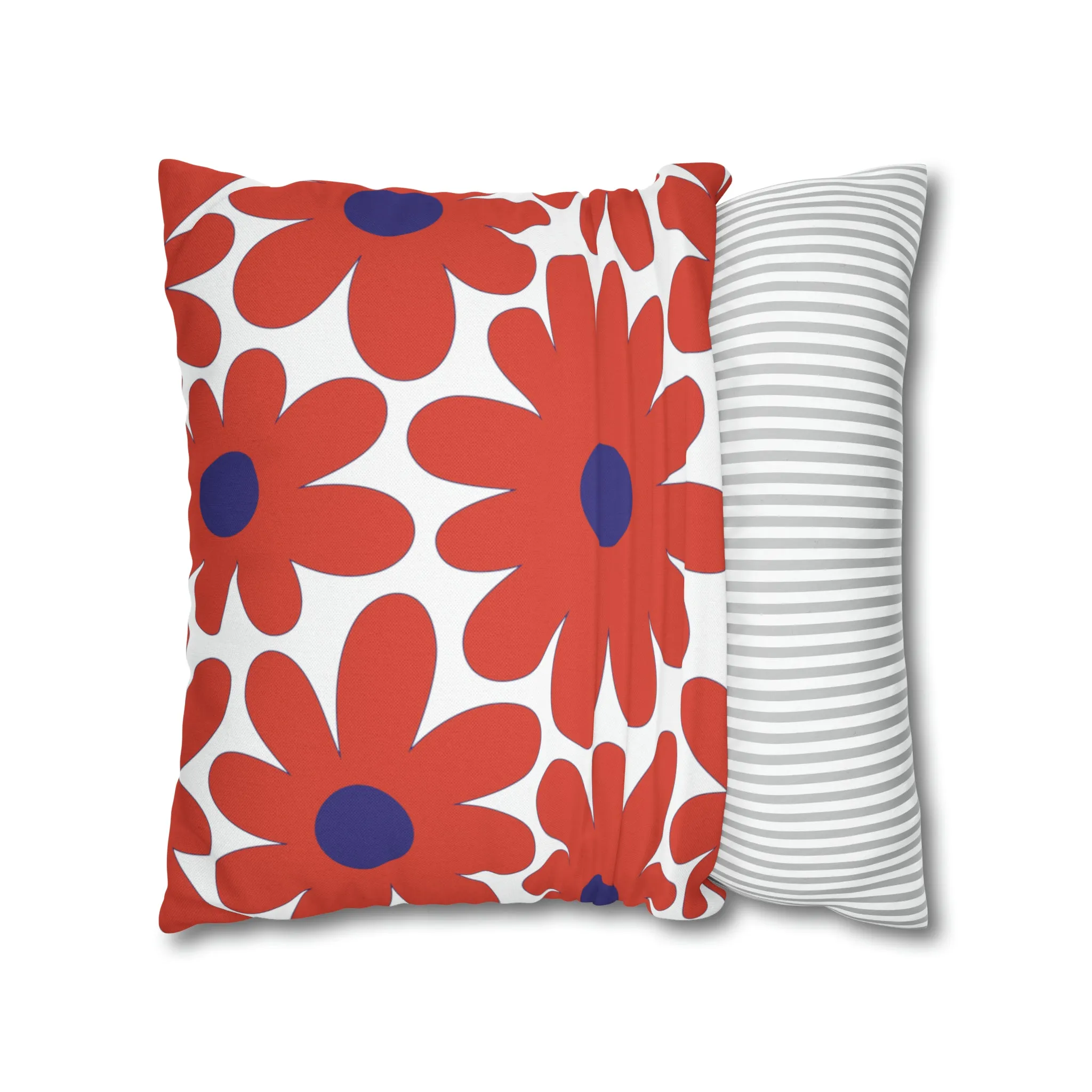 Two Color Double Sided Groovy Flower Pillow - College Dorm Pillow - Bed Party Pillow - Clemson