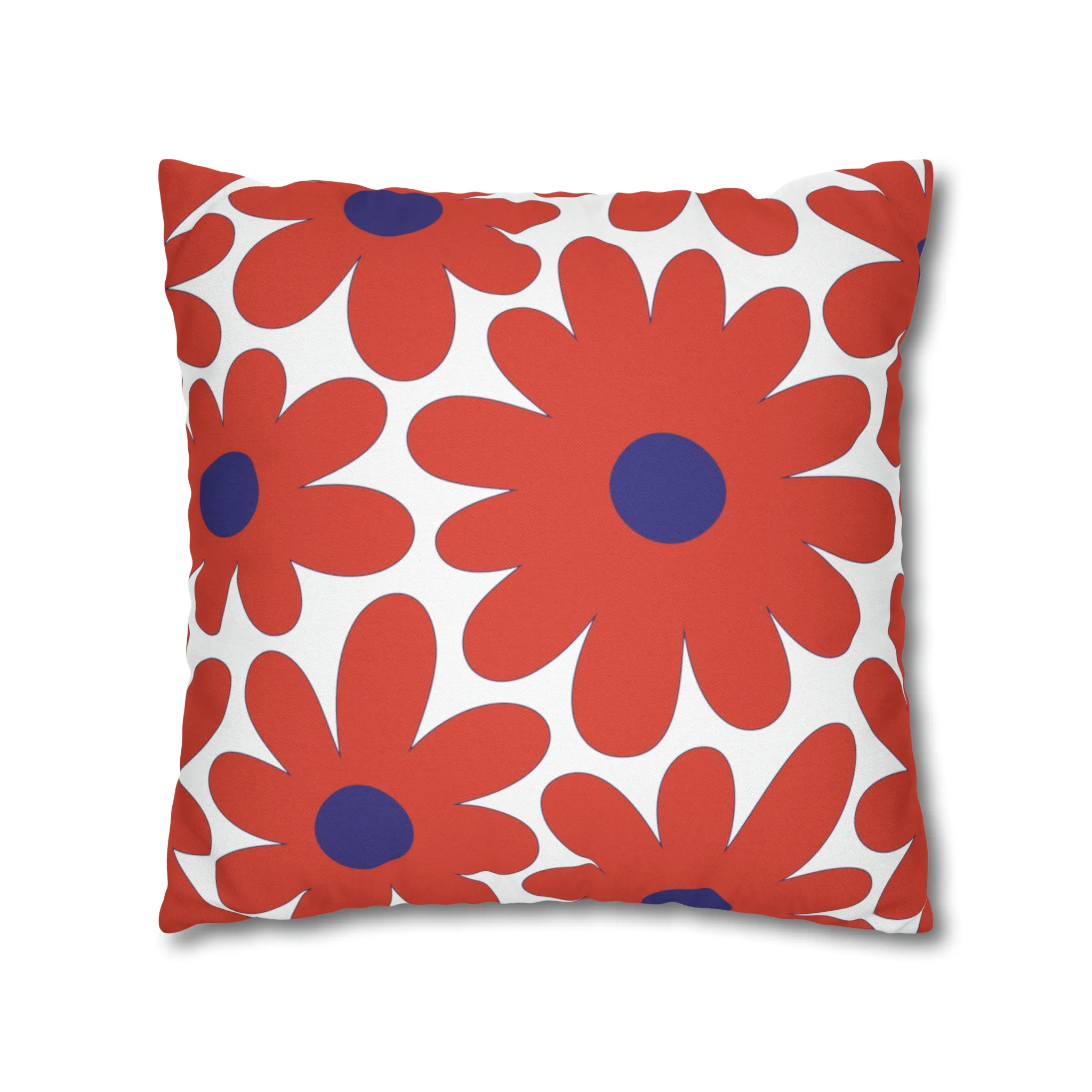 Two Color Double Sided Groovy Flower Pillow - College Dorm Pillow - Bed Party Pillow - Clemson