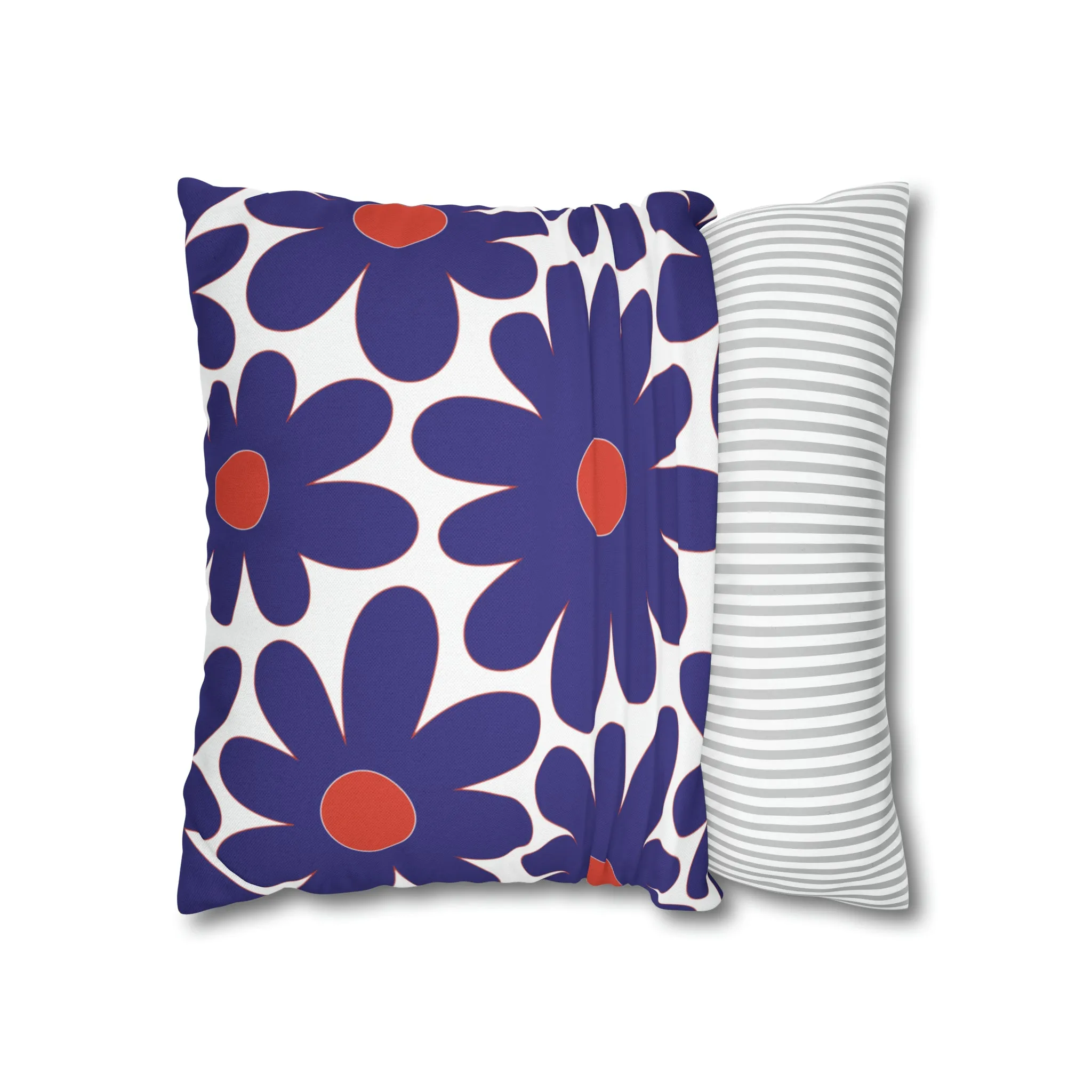 Two Color Double Sided Groovy Flower Pillow - College Dorm Pillow - Bed Party Pillow - Clemson