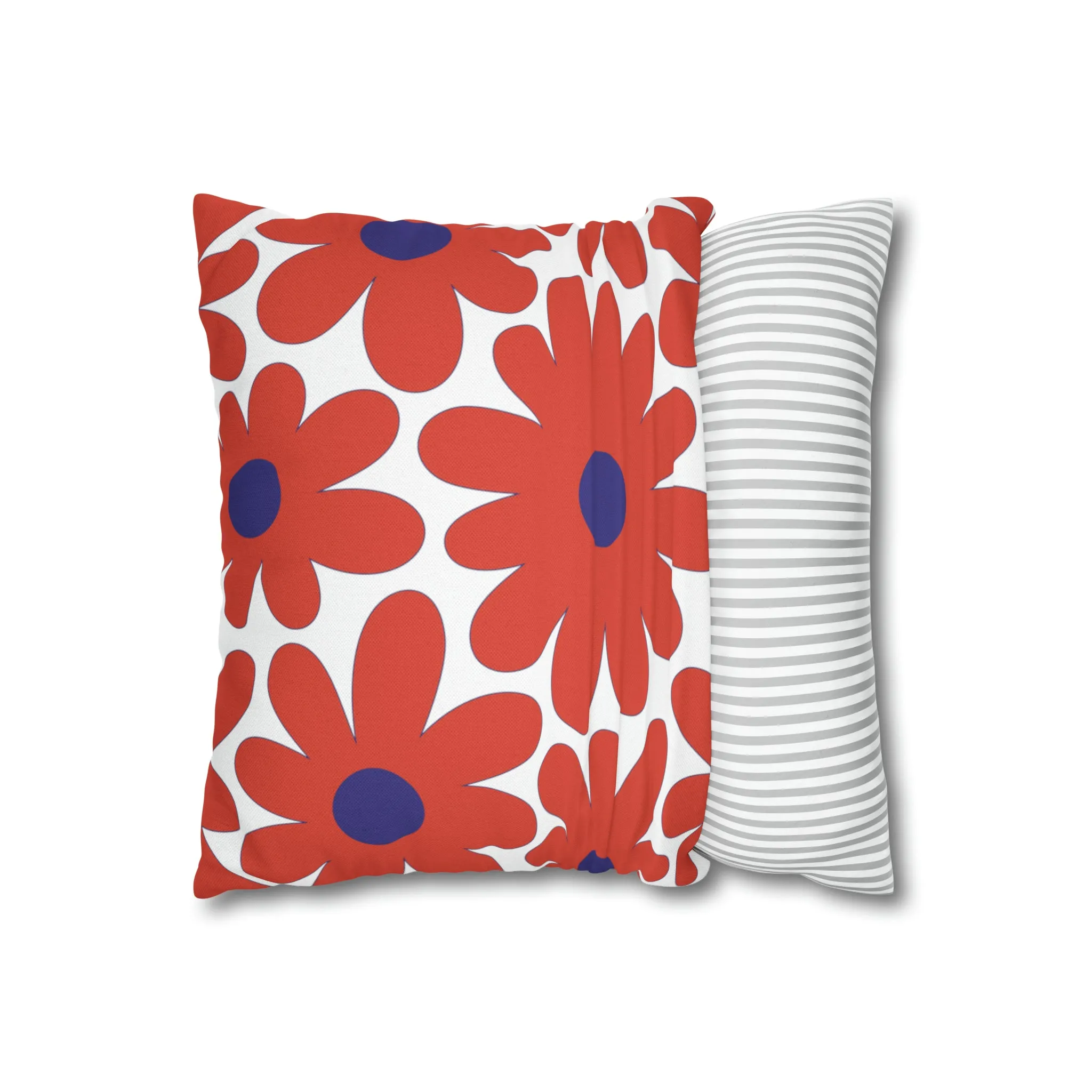 Two Color Double Sided Groovy Flower Pillow - College Dorm Pillow - Bed Party Pillow - Clemson