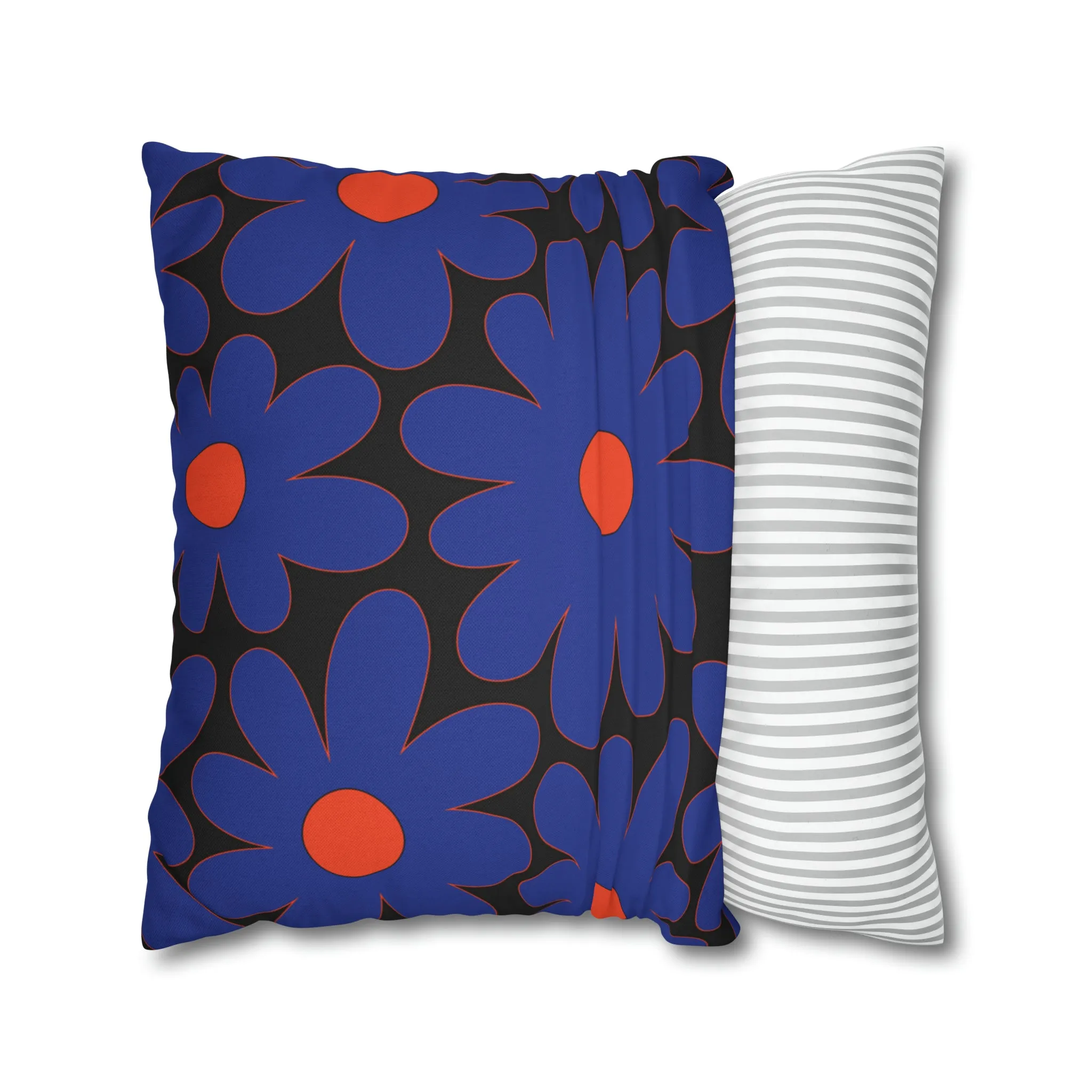 Two Color Double Sided Groovy Flower Pillow - College Dorm Pillow - Bed Party Pillow - Florida