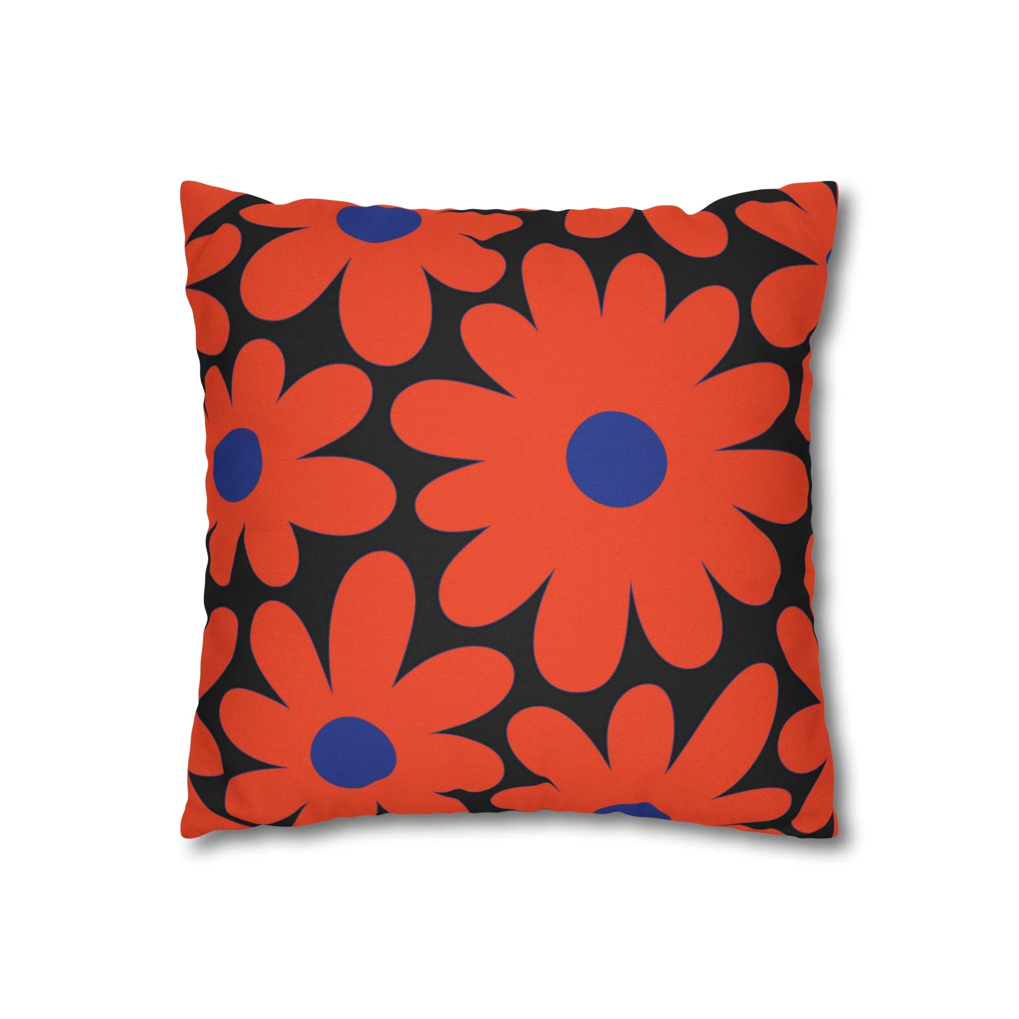 Two Color Double Sided Groovy Flower Pillow - College Dorm Pillow - Bed Party Pillow - Florida