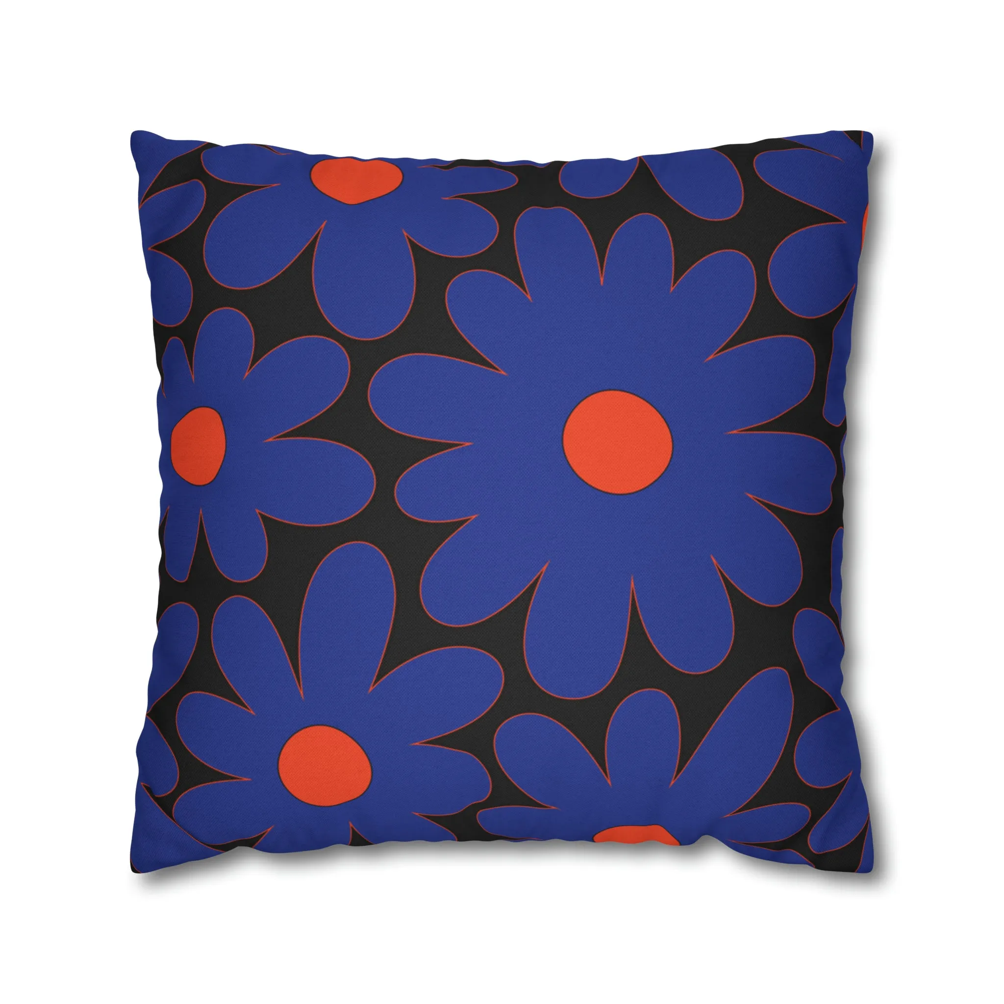 Two Color Double Sided Groovy Flower Pillow - College Dorm Pillow - Bed Party Pillow - Florida