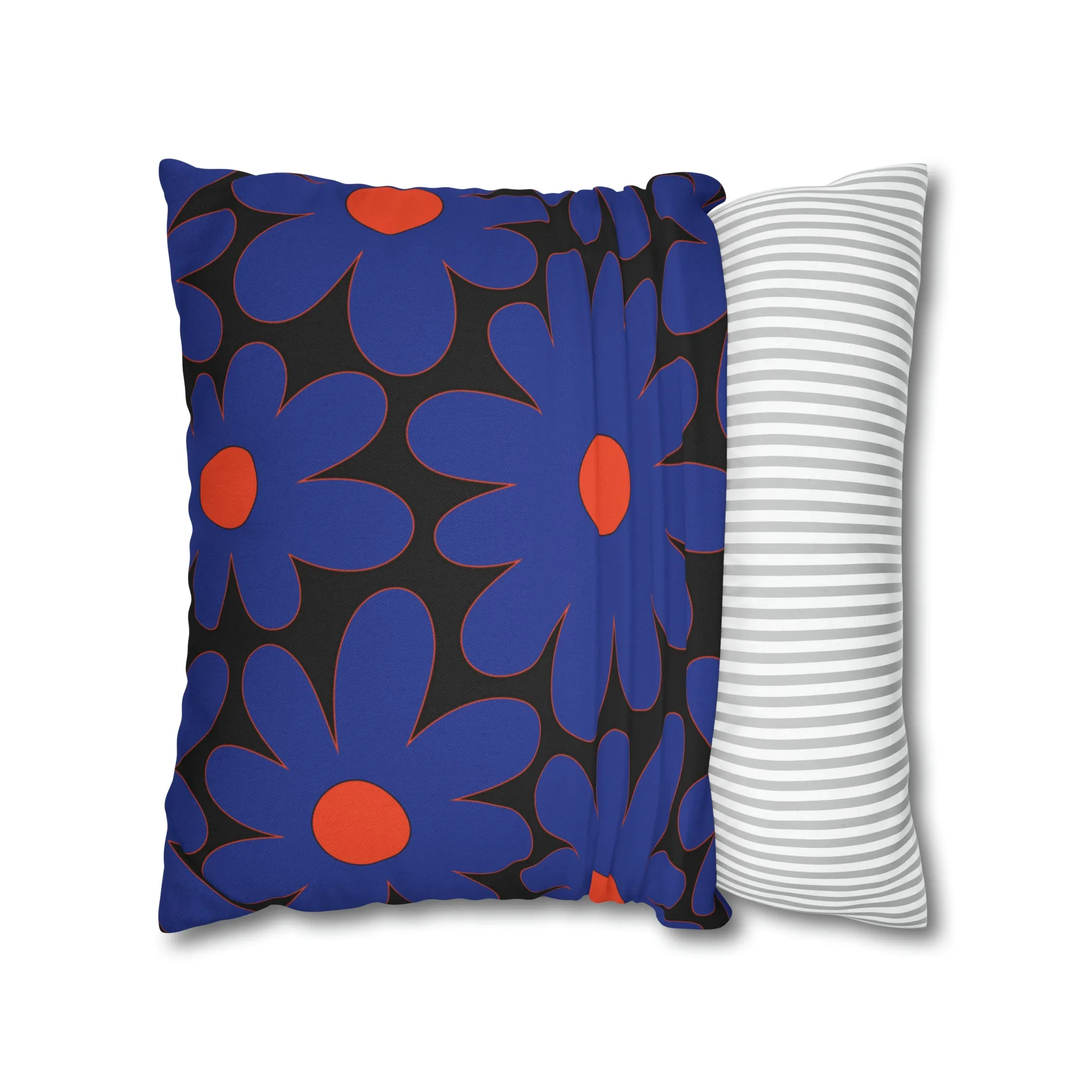 Two Color Double Sided Groovy Flower Pillow - College Dorm Pillow - Bed Party Pillow - Florida