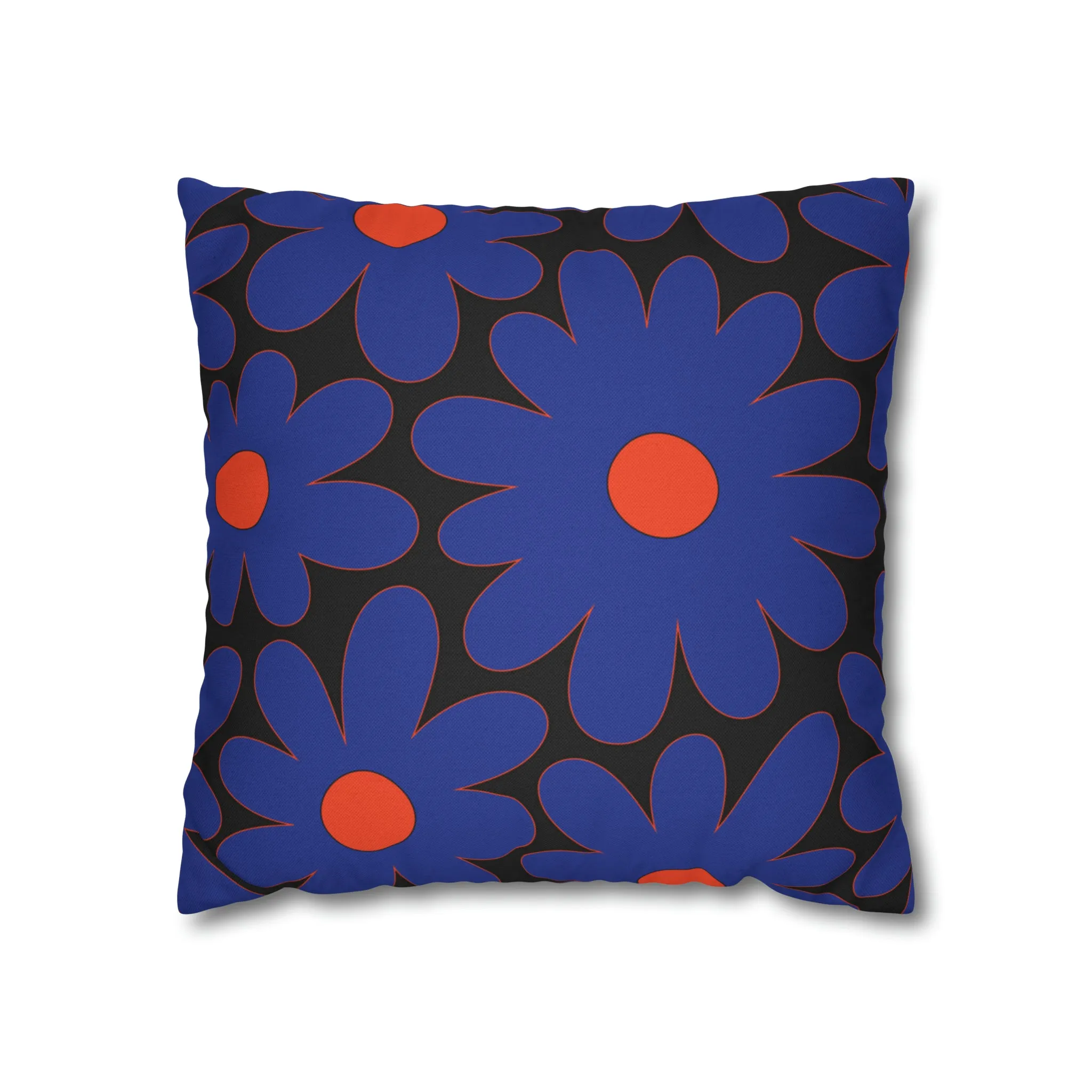 Two Color Double Sided Groovy Flower Pillow - College Dorm Pillow - Bed Party Pillow - Florida