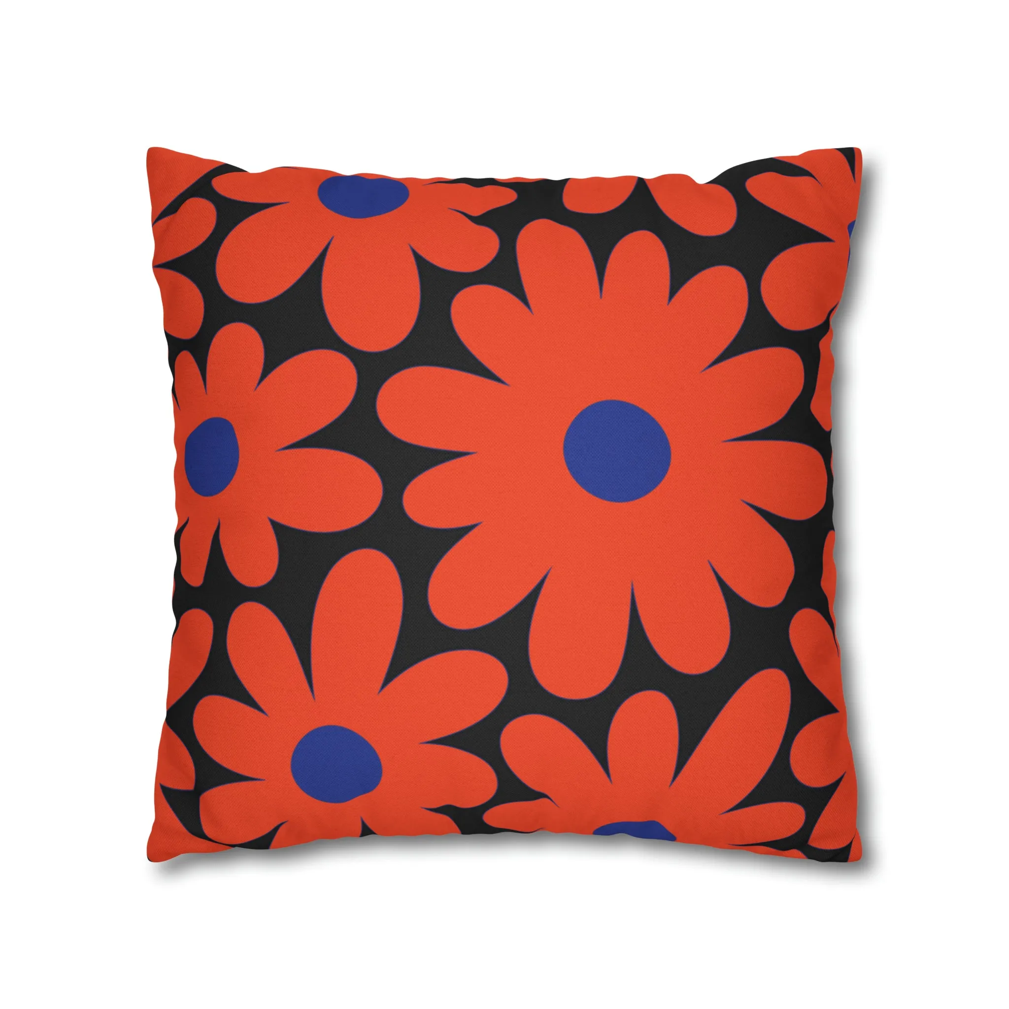 Two Color Double Sided Groovy Flower Pillow - College Dorm Pillow - Bed Party Pillow - Florida