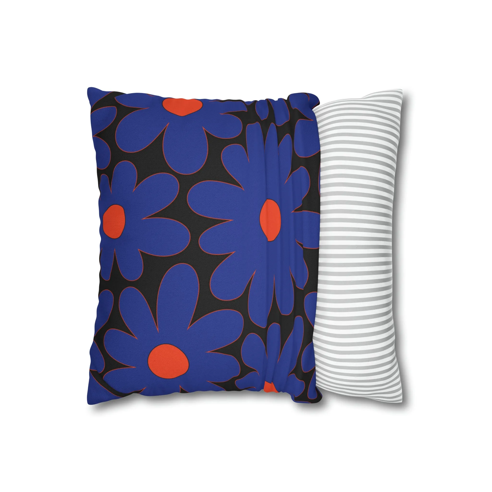 Two Color Double Sided Groovy Flower Pillow - College Dorm Pillow - Bed Party Pillow - Florida