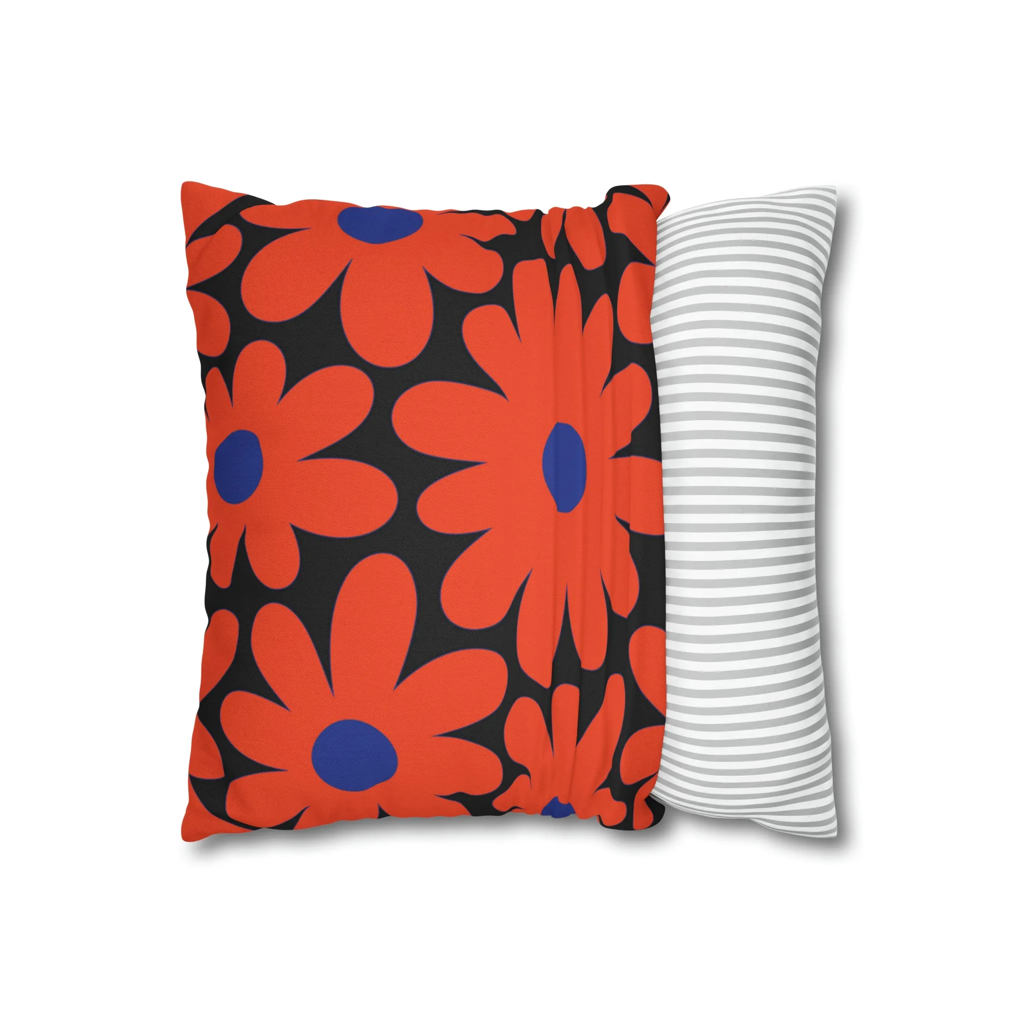 Two Color Double Sided Groovy Flower Pillow - College Dorm Pillow - Bed Party Pillow - Florida