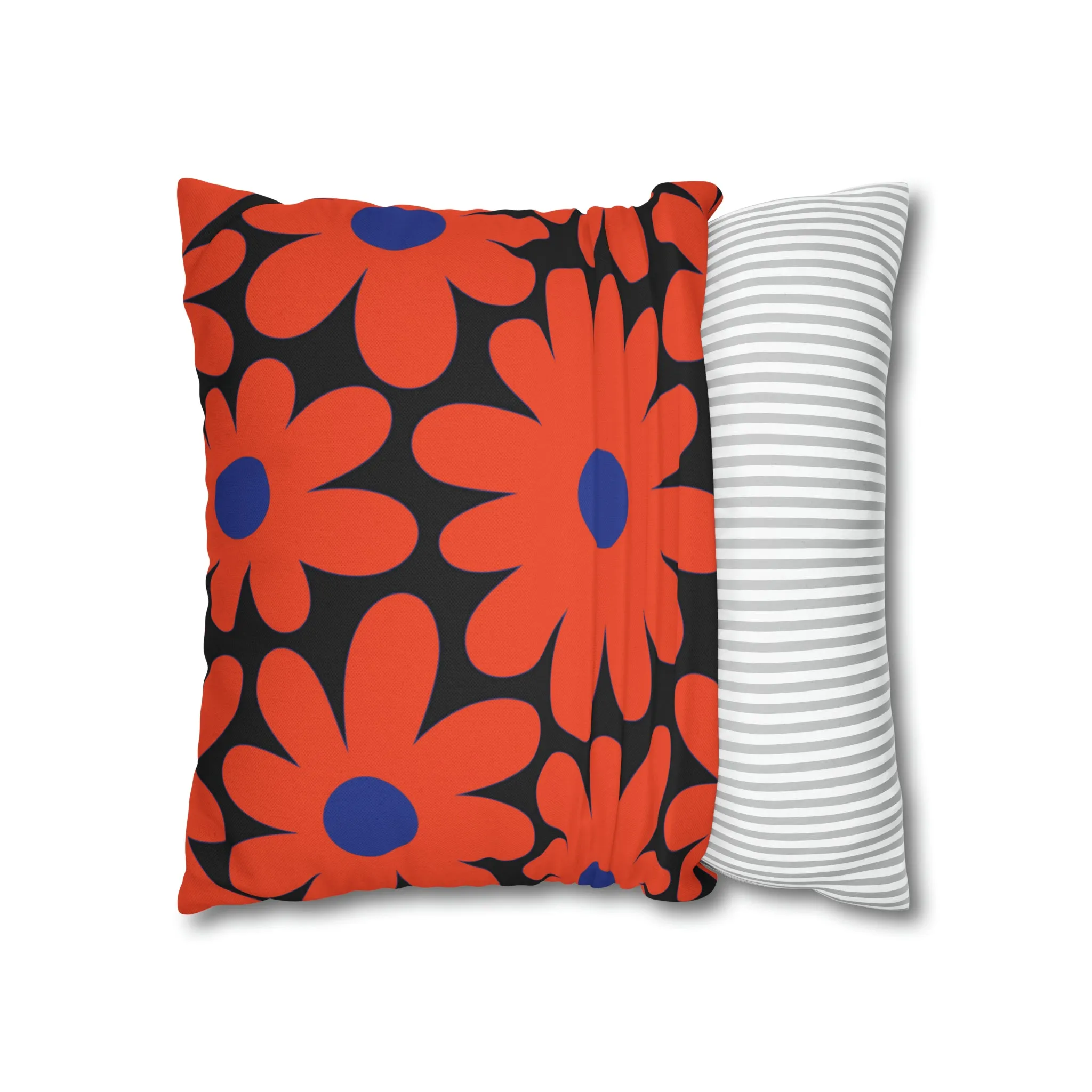 Two Color Double Sided Groovy Flower Pillow - College Dorm Pillow - Bed Party Pillow - Florida