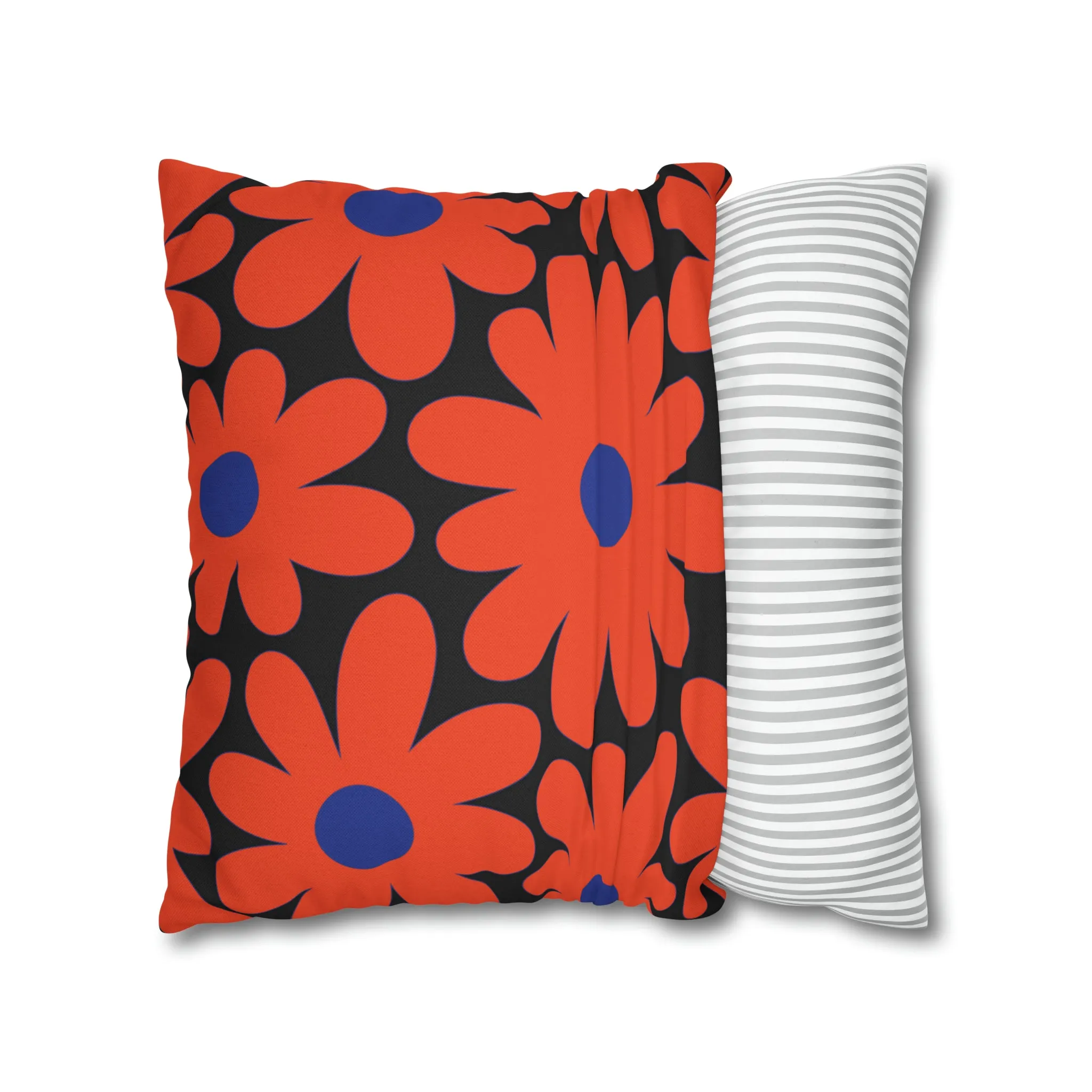 Two Color Double Sided Groovy Flower Pillow - College Dorm Pillow - Bed Party Pillow - Florida