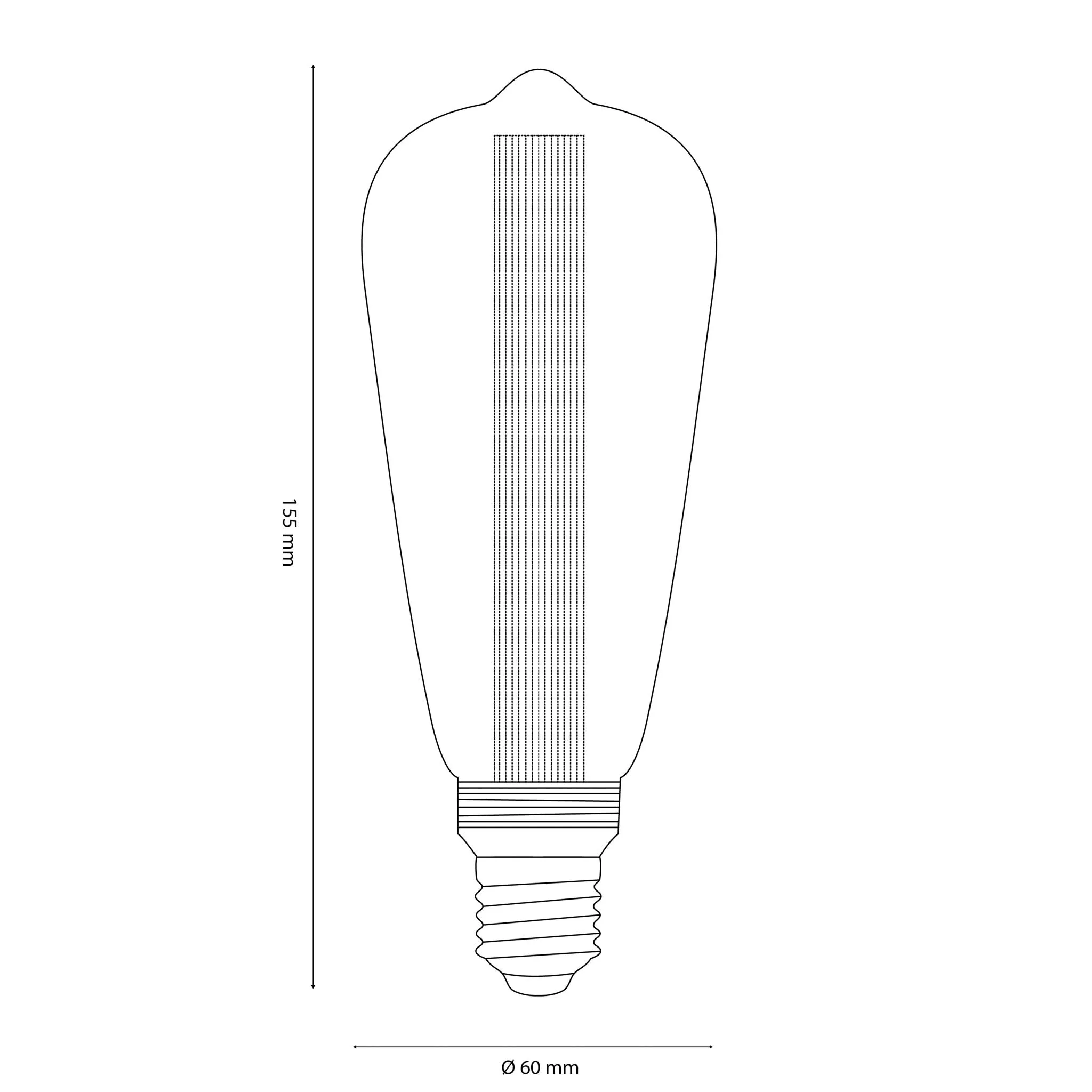 Vintlux E27 Dimmable LED Filament Lamp 2.3W ST60 50lm 1800K Rainn Edison Smoke