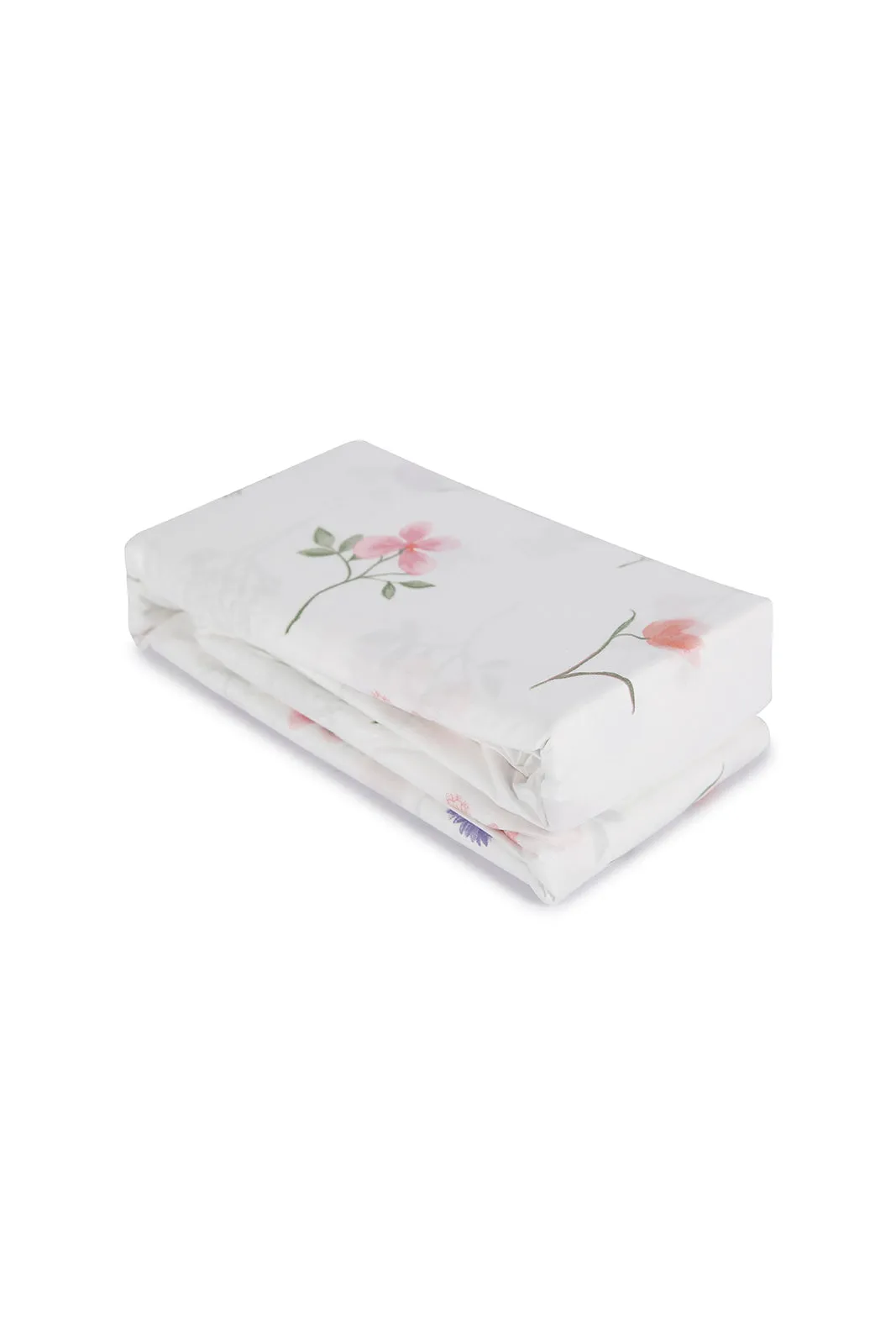 White Floral Print Flat Sheet 2 Piece Set (Single Size)