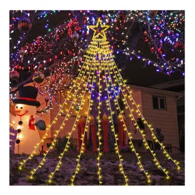 XUNXMAS Christmas String Lights Outdoor Decoration 317 LED Star Fairy String Lights 8 Modes & Waterproof for Party Wedding Patio Yard New Year Holiday Indoor Outdoor - Warm White